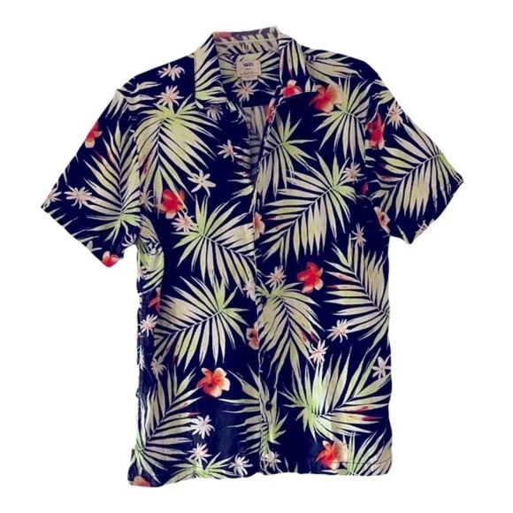 Vans | Black Daintree Hawaiian Short Sleeve Classic Fit Button Down Shirt, Small - Picture 1 of 8